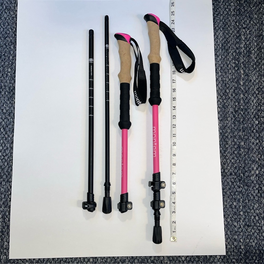2 Montem Hiking Poles, Lightweight, Collapsible, Pink